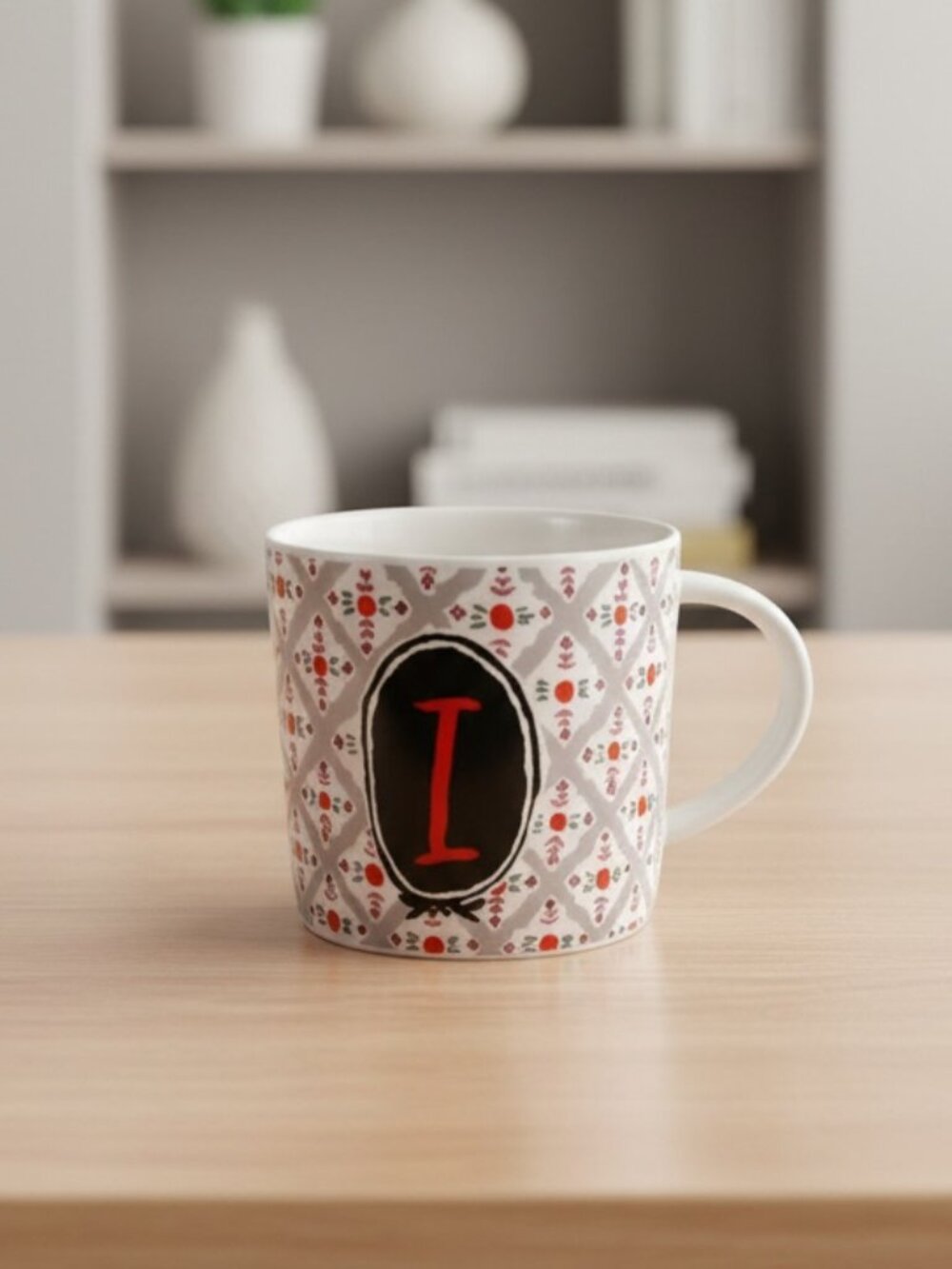 Anthropologie Monogram Initial 'I' Emerson Quote Mug